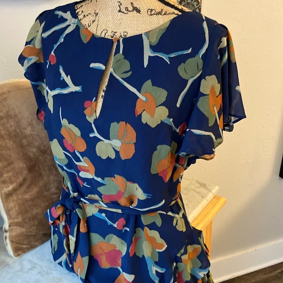 Ralph Lauren Navy Floral Black Label Designed Dress 8!! - Picture 5 of 13